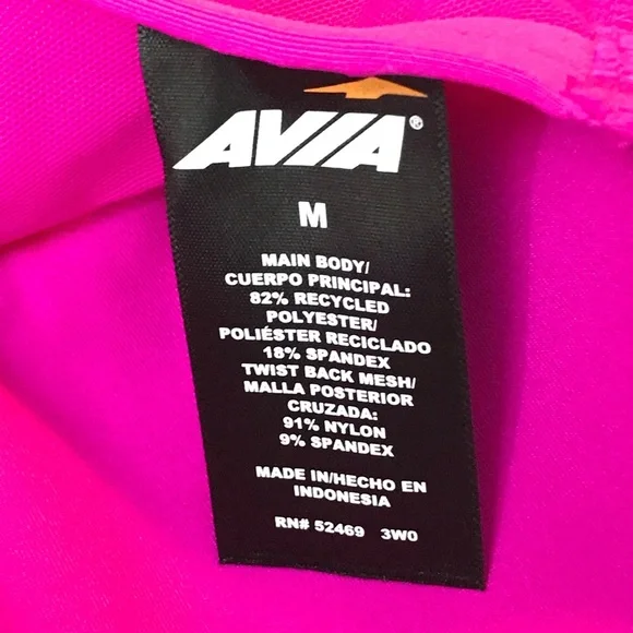 AVIA  Moisture Wicking-Rmv Pads-Low Support TWIST BACK SPORTS BRA Size M New - Picture 6 of 8